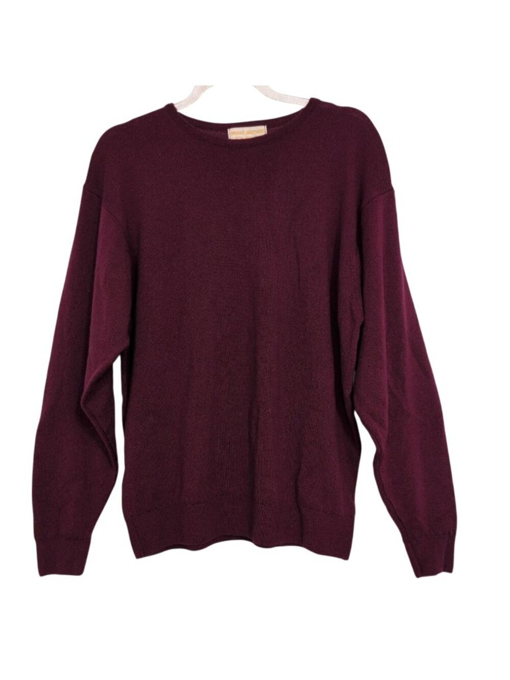 Vintage Brooks Brothers Lambswool Sweater Mens Size Large Burgundy Crewneck